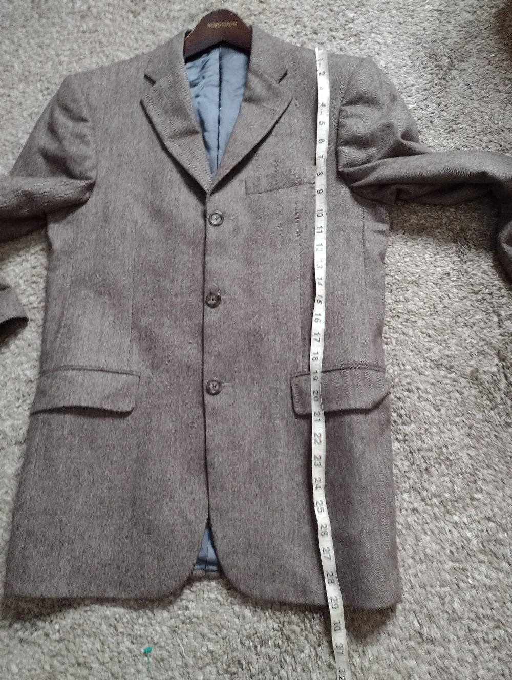 Burberry London Sport Coat Mens 37R Brown Houndstooth Wool Blazer Jacket B9